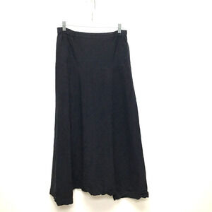 Shirin Guild Women Black Linen Elastic Waist Harem Drop Low Crotch Pant Skirt S